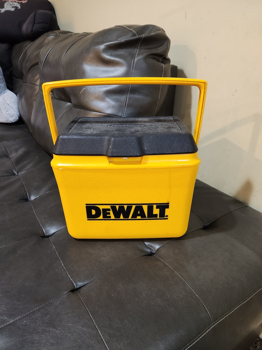 Vintage DEWALT Yellow Portable Jobsite Cooler with Handle
